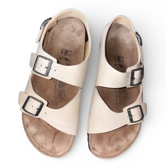 Birki’s Arizona Womens Beige Leather Buckle Adjustable Strap Sandals US 9 EU 40 - Picture 7 of 10